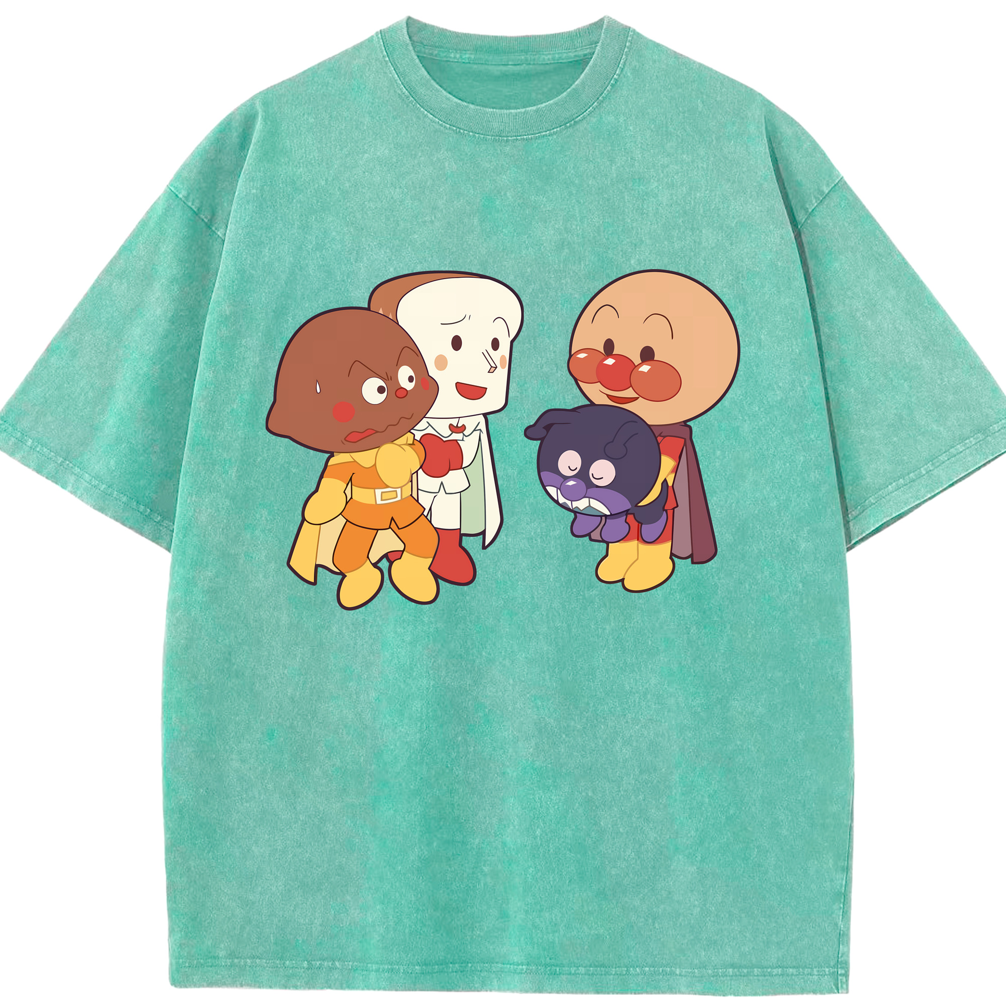 （画像用） アンパンマン Anpanman 綿100% ヴィンテージ風 半袖Tシャツ（フロントプリント）